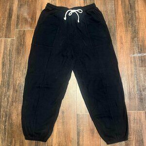 AERIE Waffle Pieced Jogger - Black - L